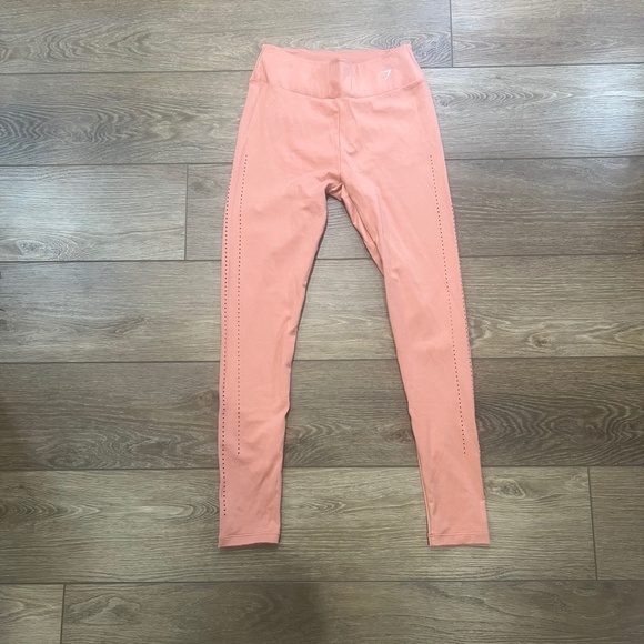 Gymshark Laser Cut Leggings, Peach, High-rise, Size Medium, Womens - Picture 2 of 13